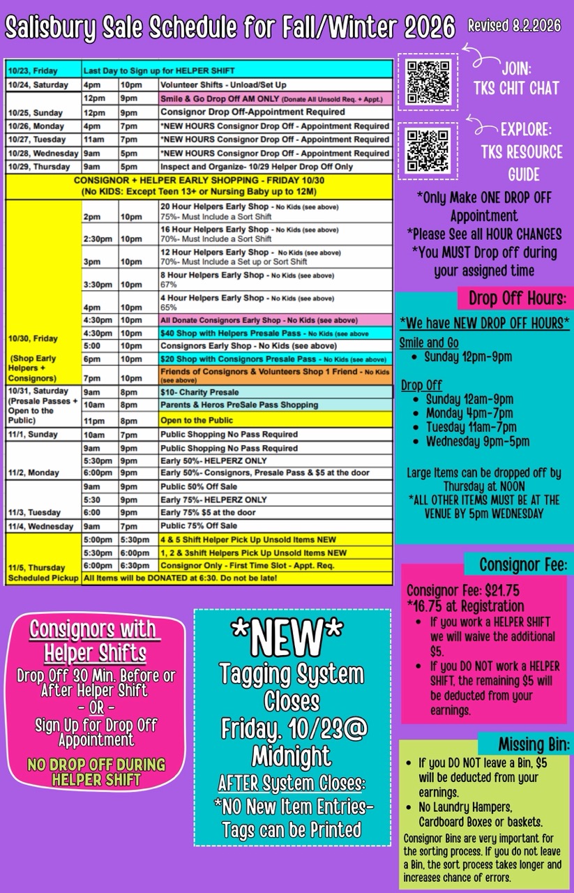 Consignor + Helper Schedule BOTH Fall 2026 Revised 5.11.202 (8.5 x 11 in (18 x 28 in) - Mooresville Fall 2026